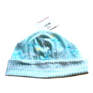 Hanna Andersson Beanie Hat Toddler M Organic Cotton Aqua Fish Ships Multi